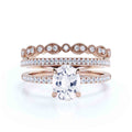 2.50 Carat Oval Diamond Moissanite Engagement Ring in 925 Sterling Silver With 18k Rose Gold Plating C17959