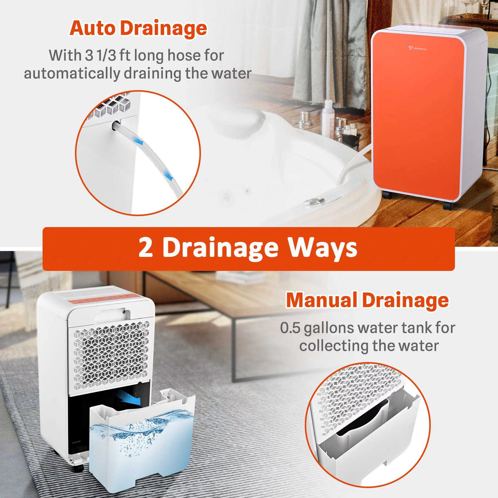 24 Pint Portable Dehumidifier with Drain Hose U424