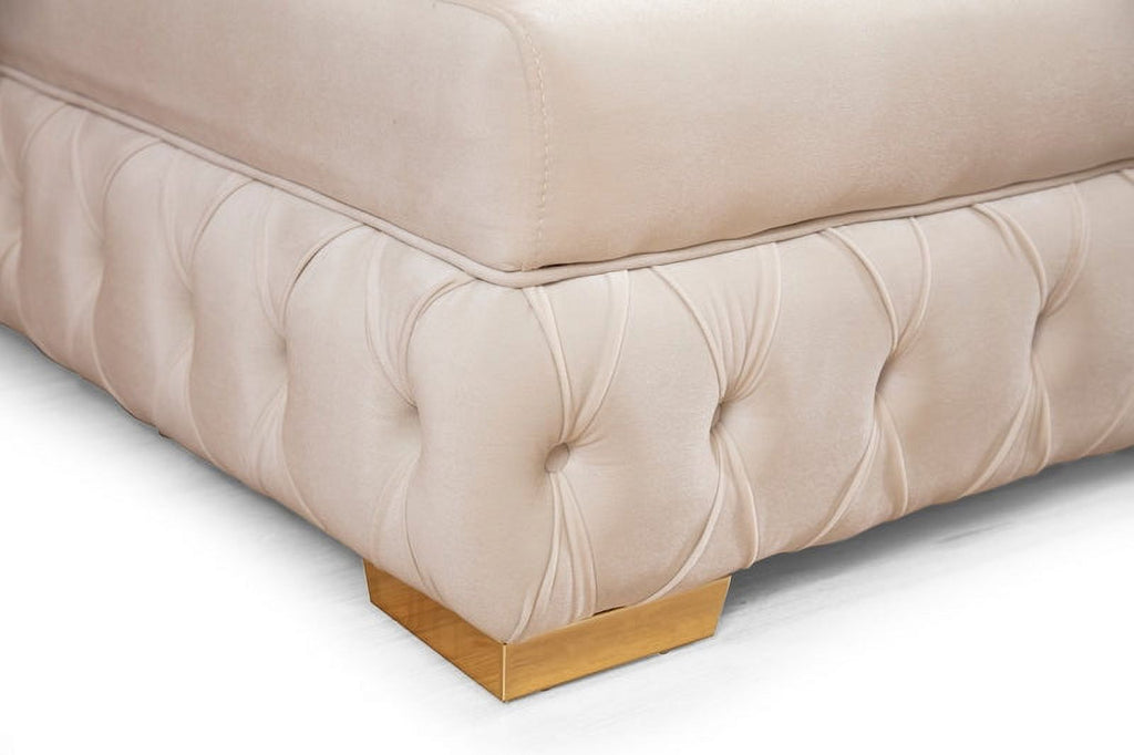 Ivory Velvet Double Chaise Sectional M857689