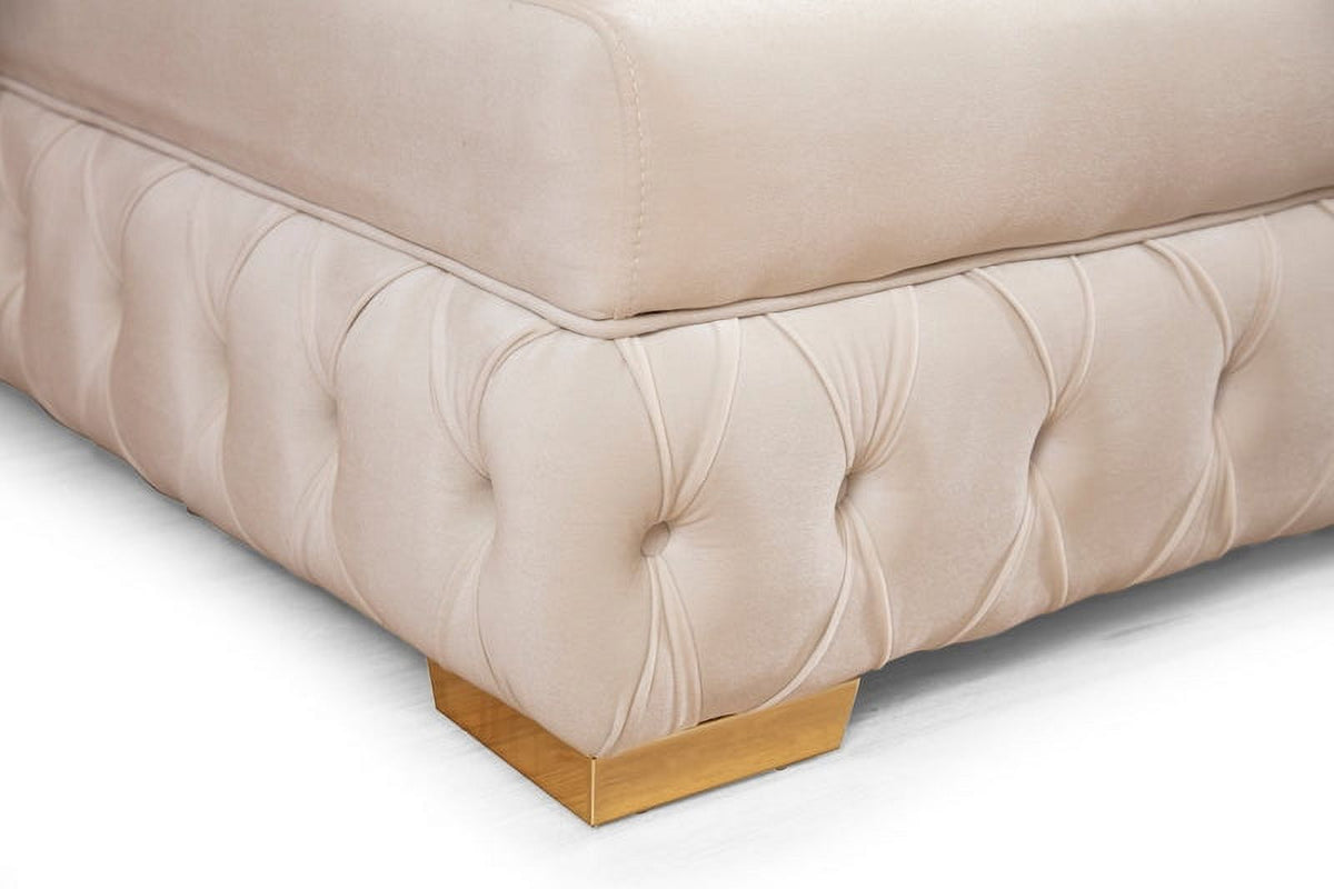 Ivory Velvet Double Chaise Sectional M857689