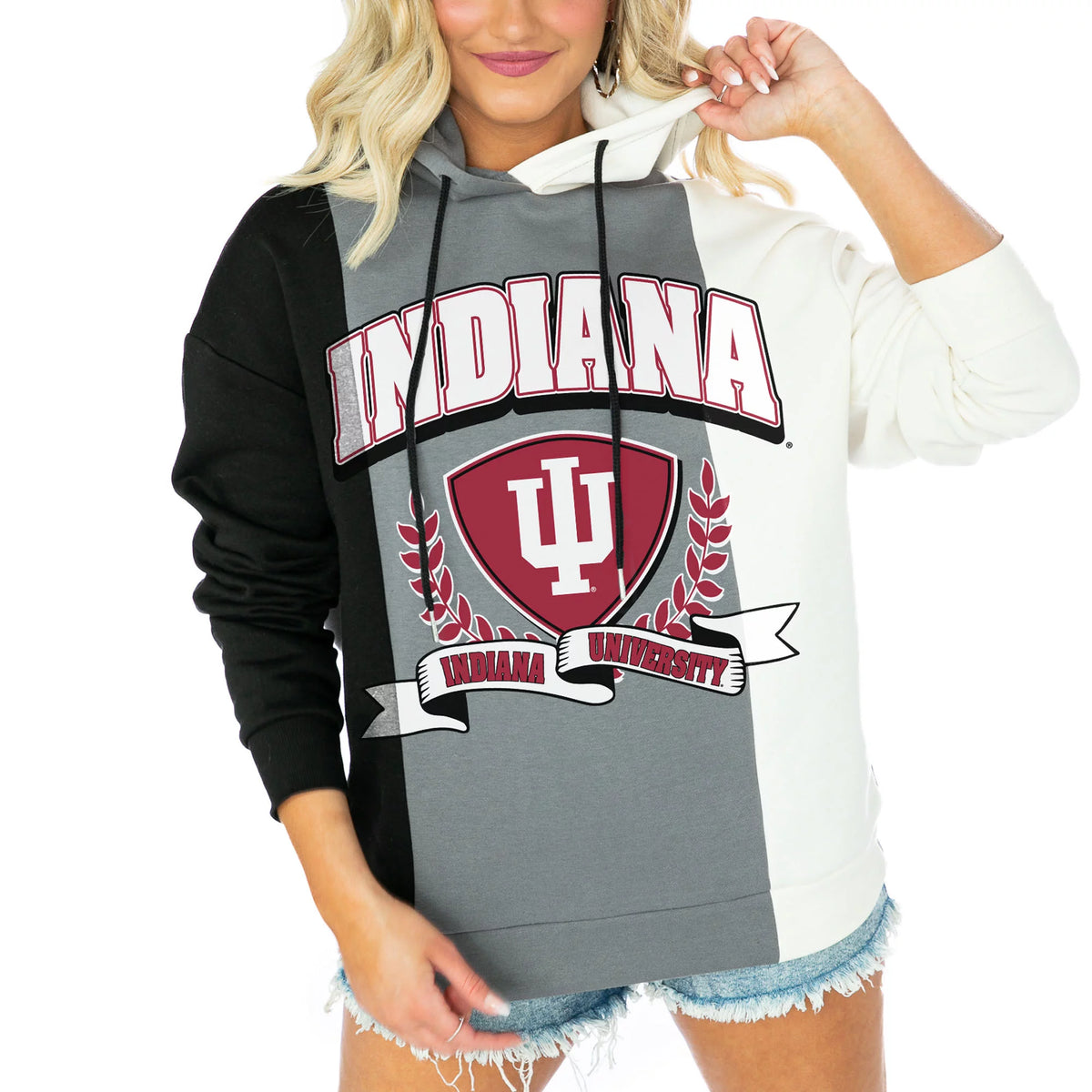 Black Color Block Pullover Hoodie F160150