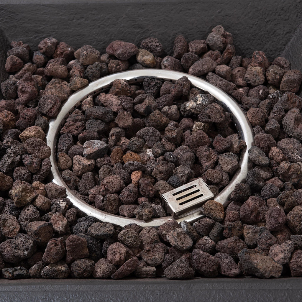 28 in. Smokeless Propane Gas Fire Pit Table with Lava Rocks O3550