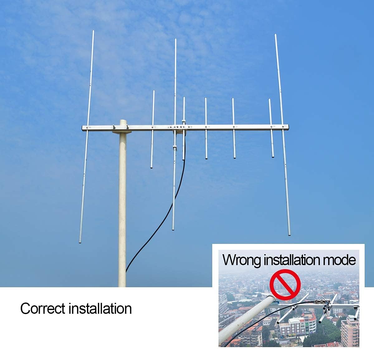 Dual Band Outdoor Yagi Antenna, 8 Elements 3 Sections U97232
