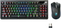 Wireless Mechanical Gaming Keyboard and Mouse, RGB Backlit Rechargeable 3600mAh, Brown Switch, Silver B86085