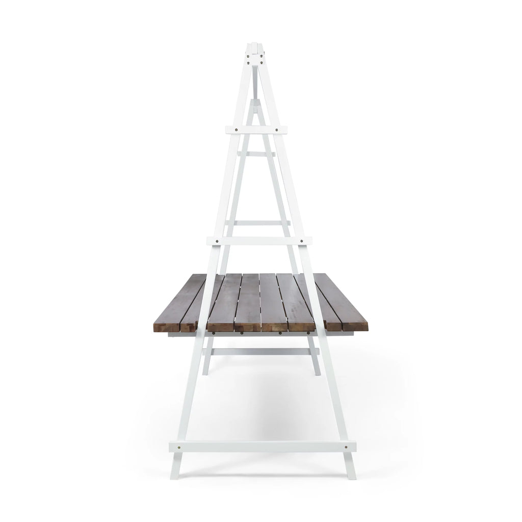 Acacia Wood Dining Table with Iron Plant Hanger L29499