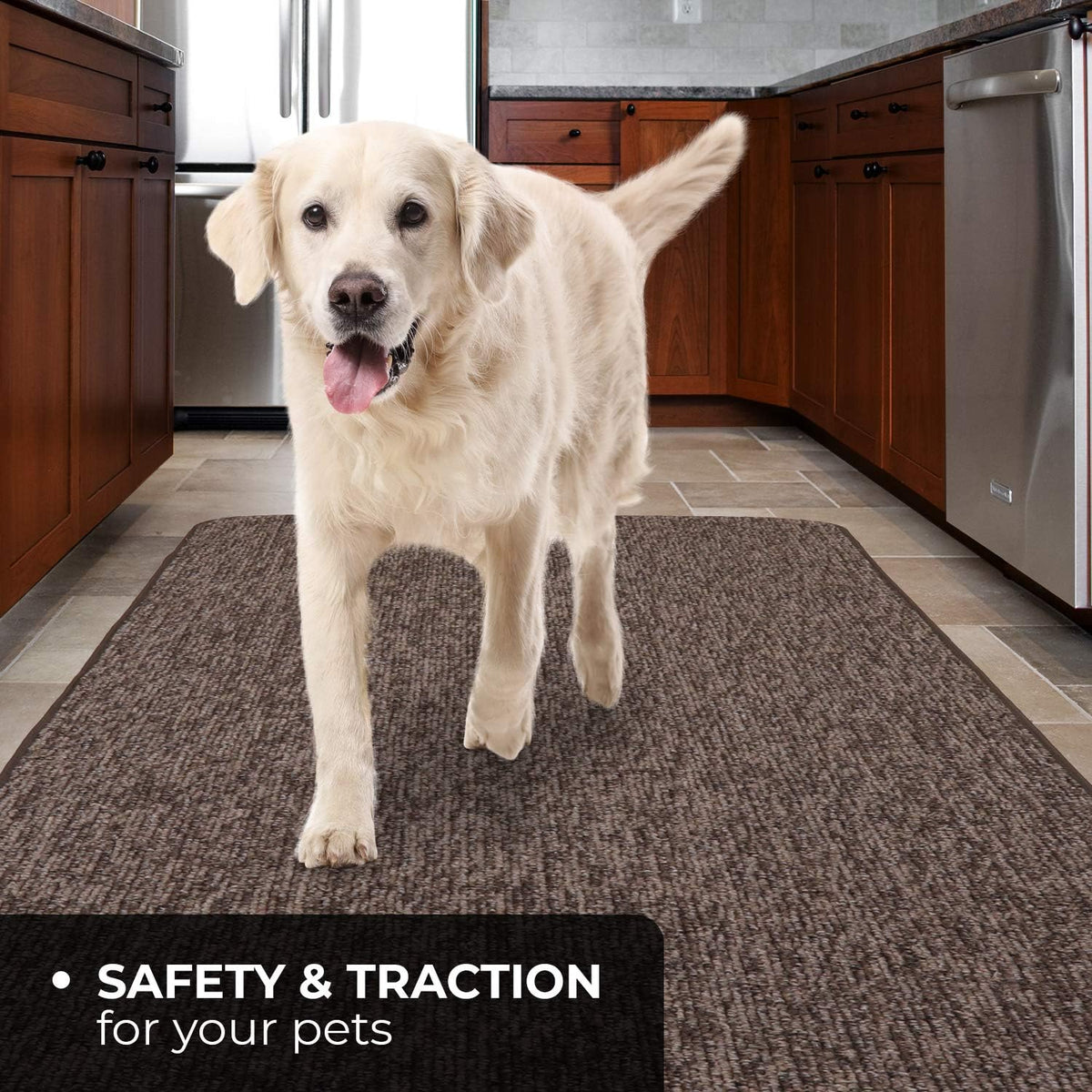 Skid-Resistant Carpet Runner Pebble Gray 12 Feet X 36 Inches M226