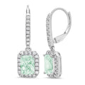18K White Gold Blue Moissanite Dangle Earrings G88297