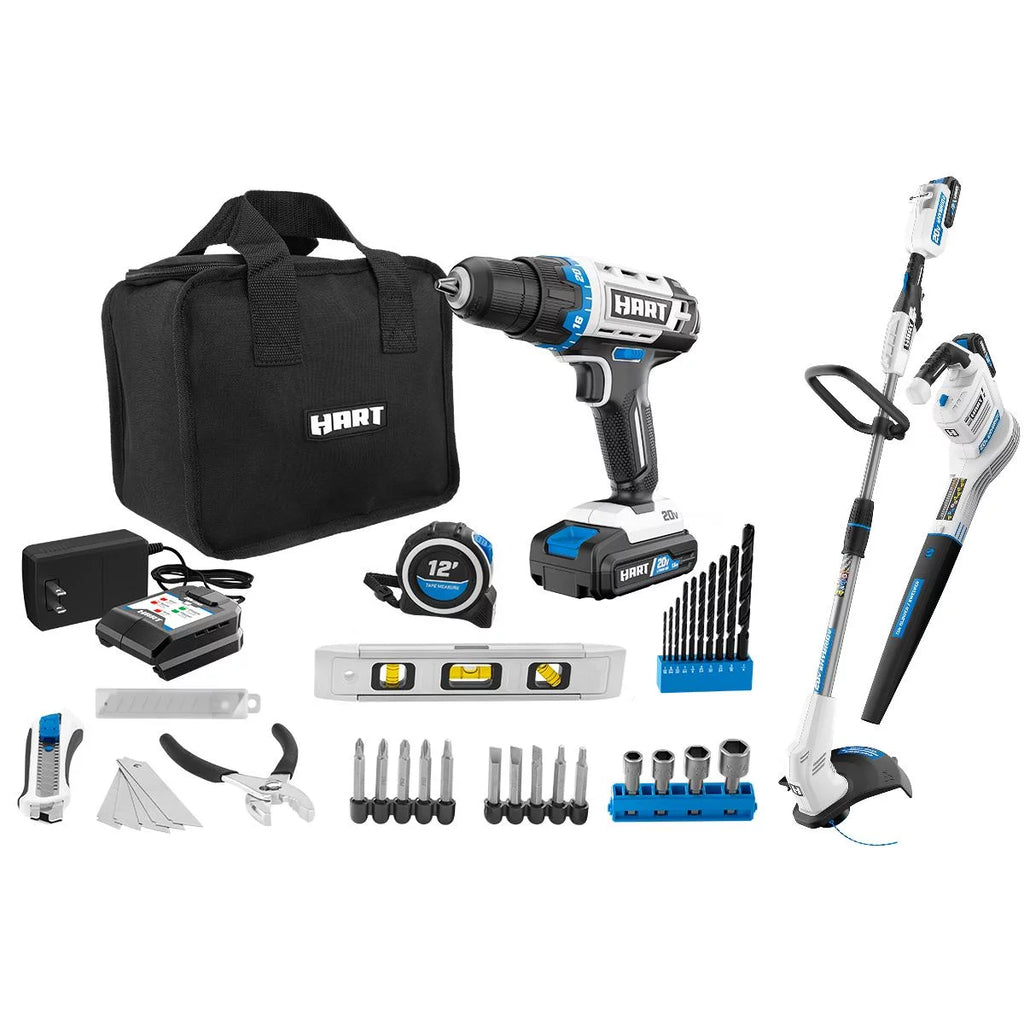 3/8-inch Drill/Driver Project Kit & 12-inch Hybrid String Trimmer/Blower Combo Kit C13985