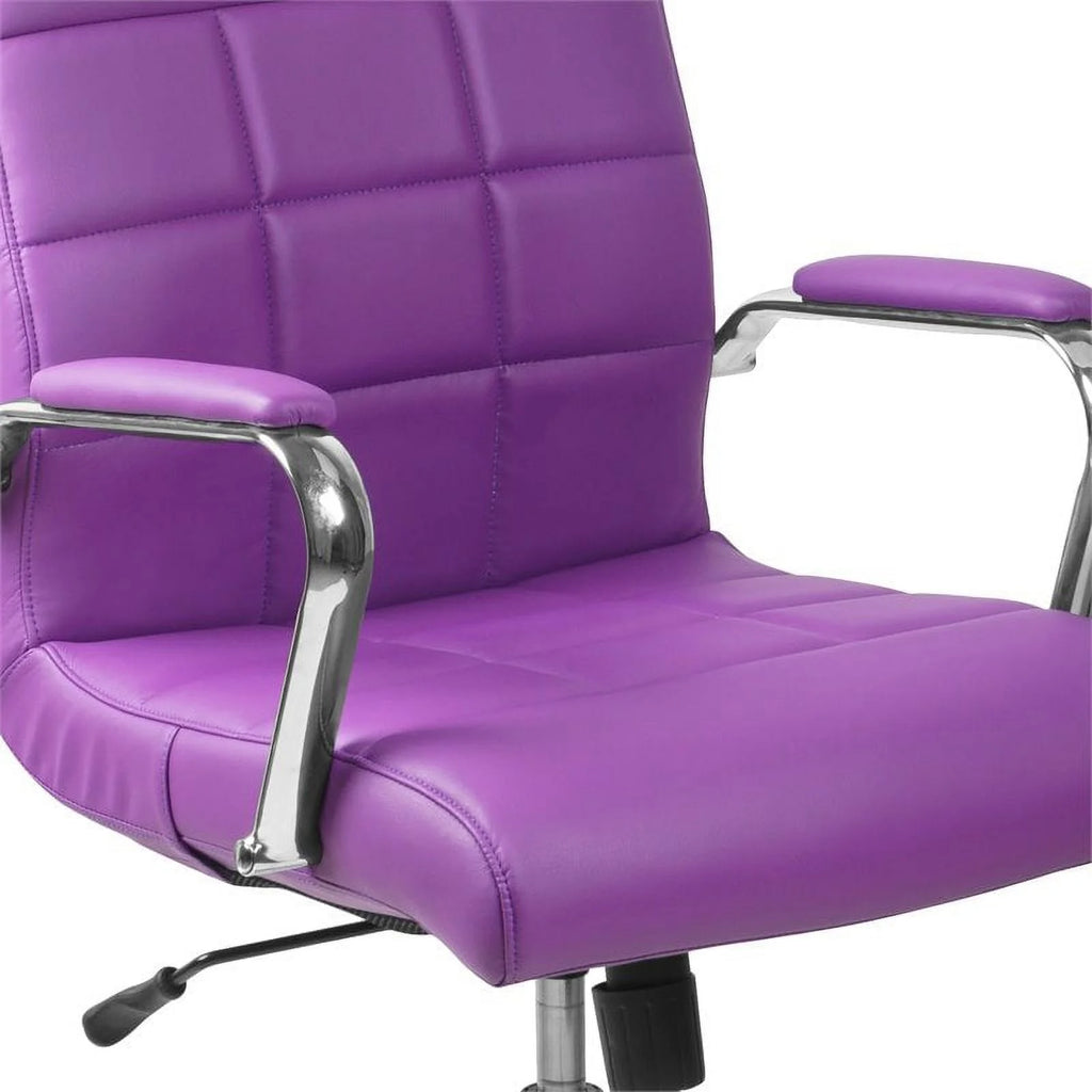 Purple Faux Leather Swivel Office Chair P249989