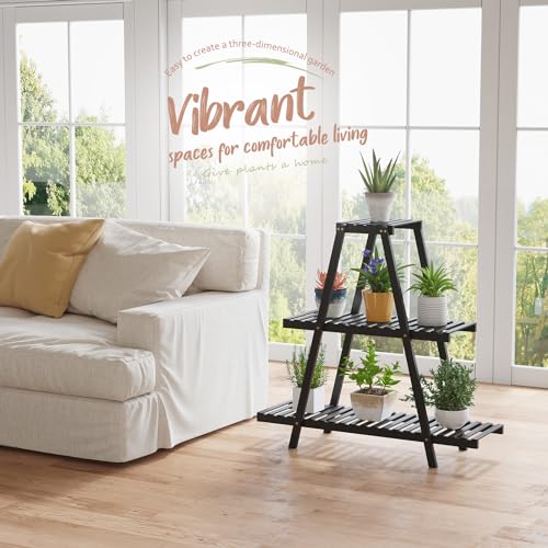 3 Tier 8 Potted Bamboo Plant Stand Q711