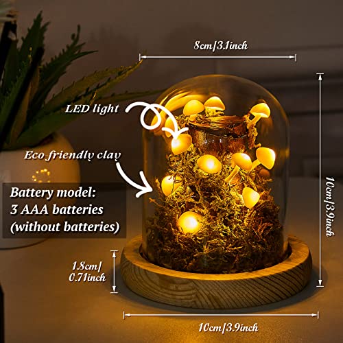 3.9 Inch Mushroom Glass LED Night Light O409840