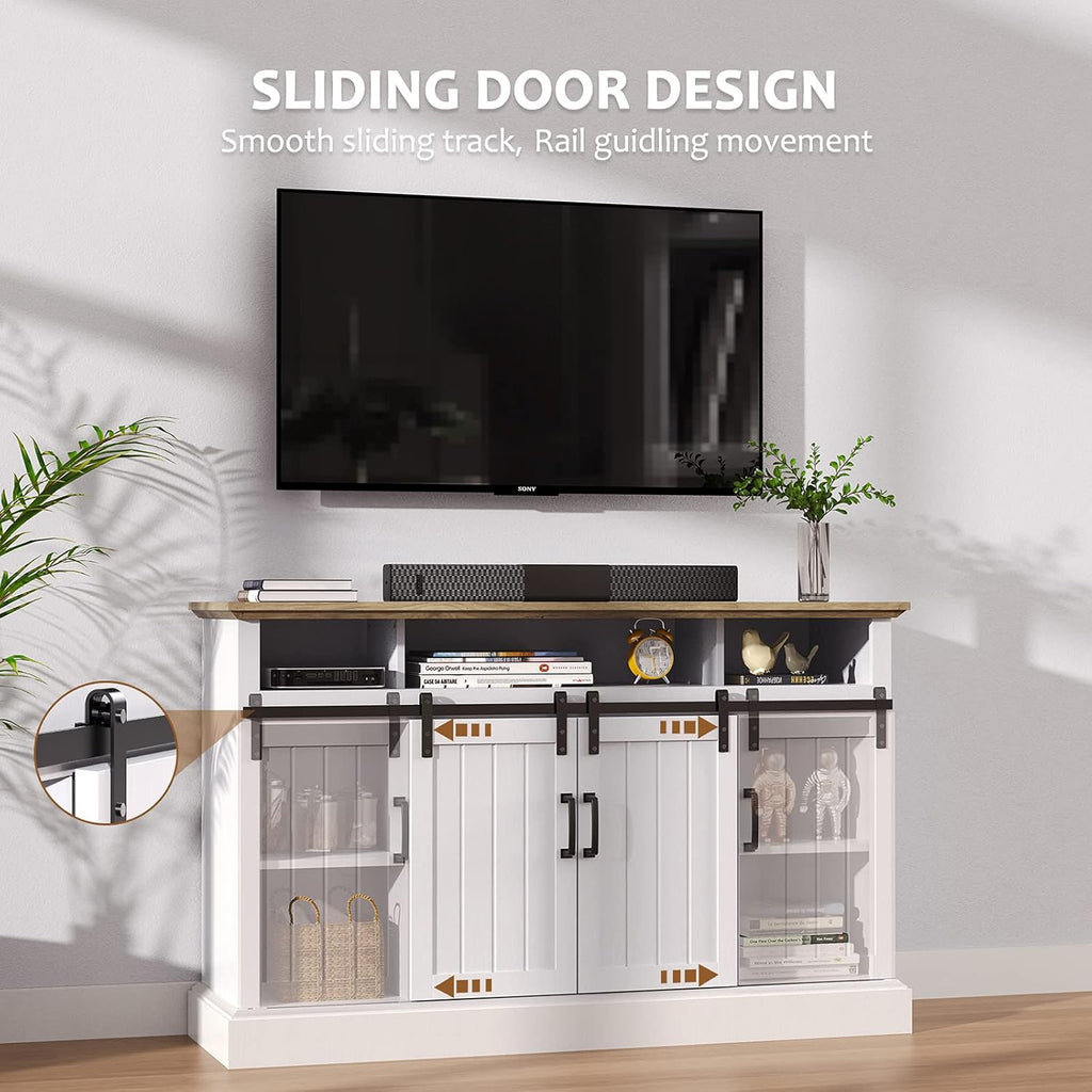 Farmhouse Sliding Barn Door TV Stand for TVs up to 65 Inch L565208