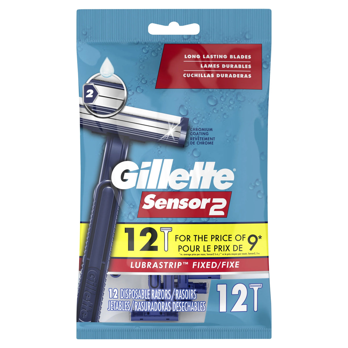 Blue 12 Count Disposable Razors V449