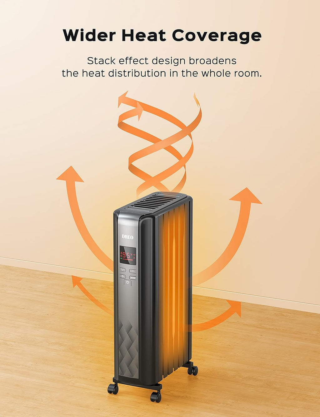1500W Electric Oil Filled Radiator Heater with Remote Control S195128