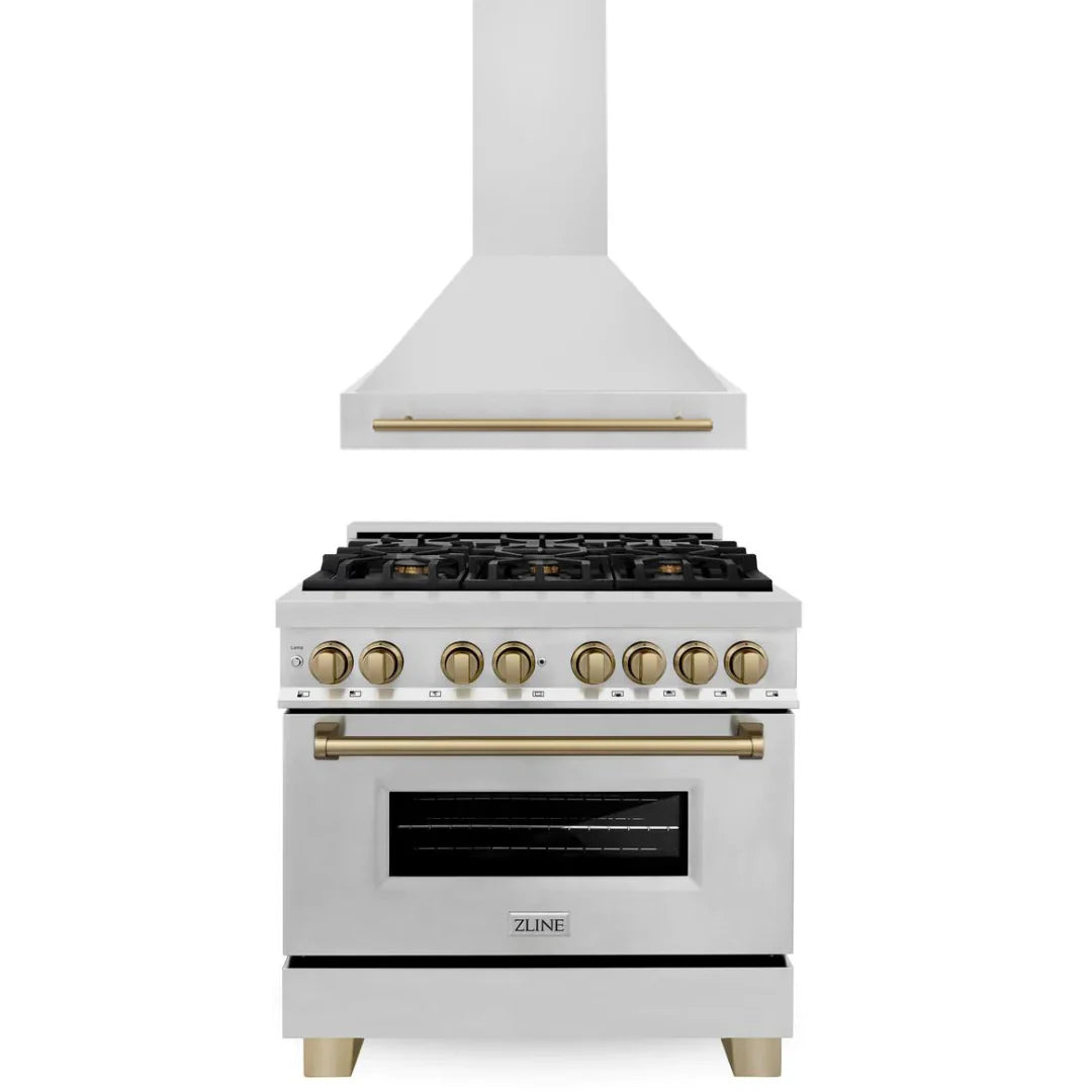 36 In. Dual Fuel Range and Range Hood in Stainless Steel L397