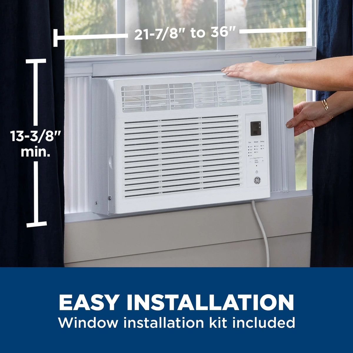 5,000 BTU Window Air Conditioner, Black, 115V P489