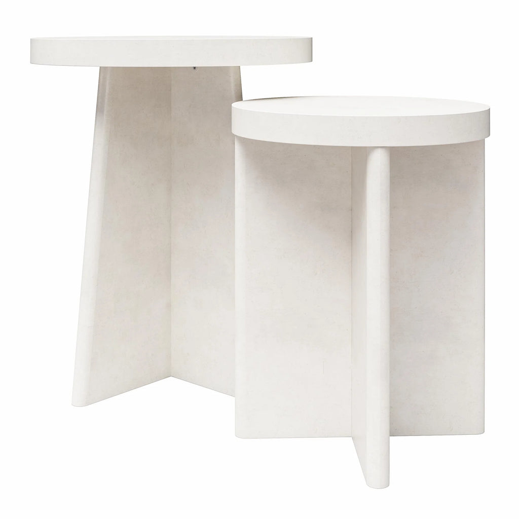 Round End Tables, Set of 2, Plaster K192903