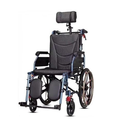 Reclining High Back Manual Wheelchair with Adjustable Leg Rest and Reversible Foot Pedal X2768