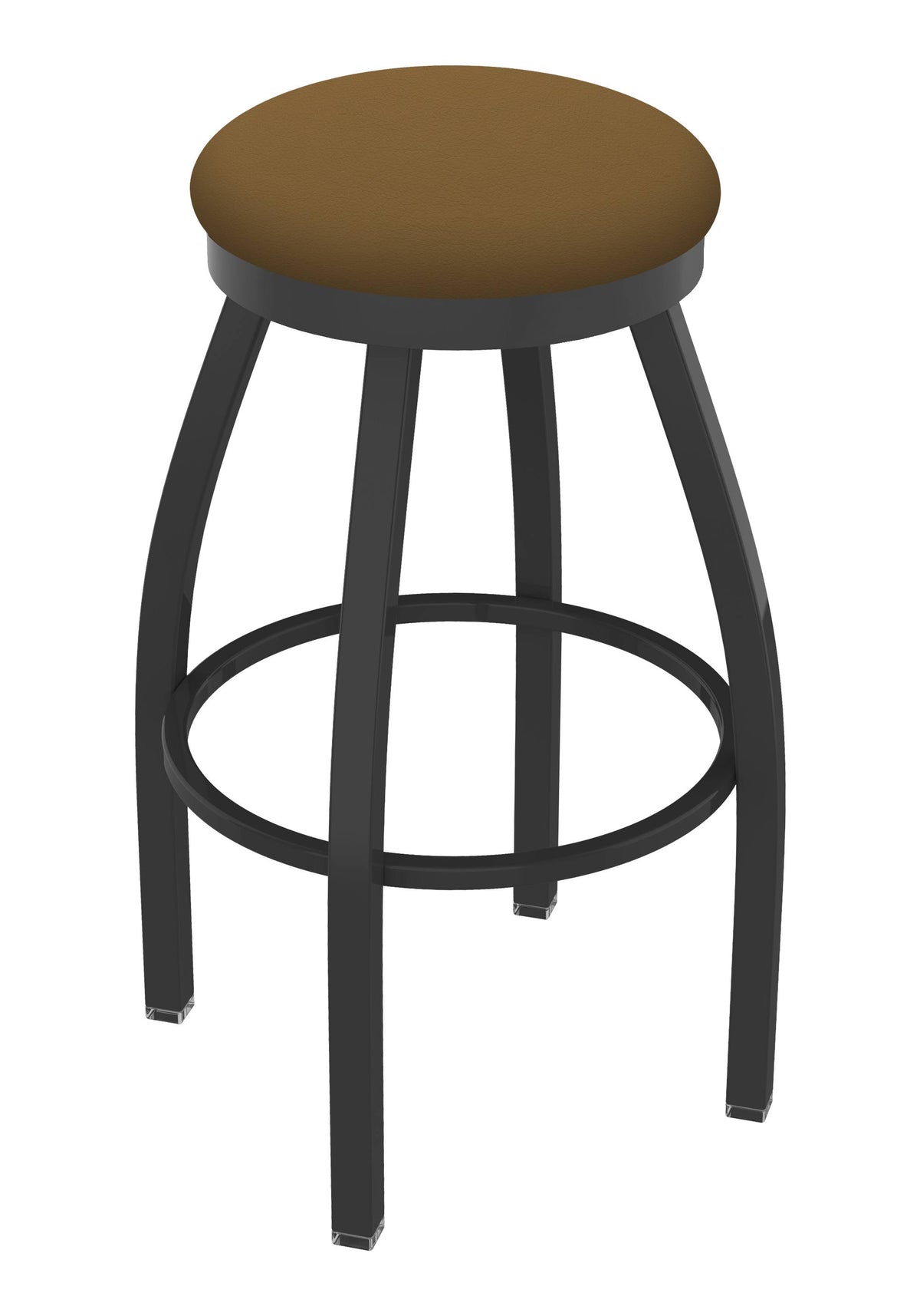 Swivel Bar Stool with Pewter Finish and Saddle Seat L23663