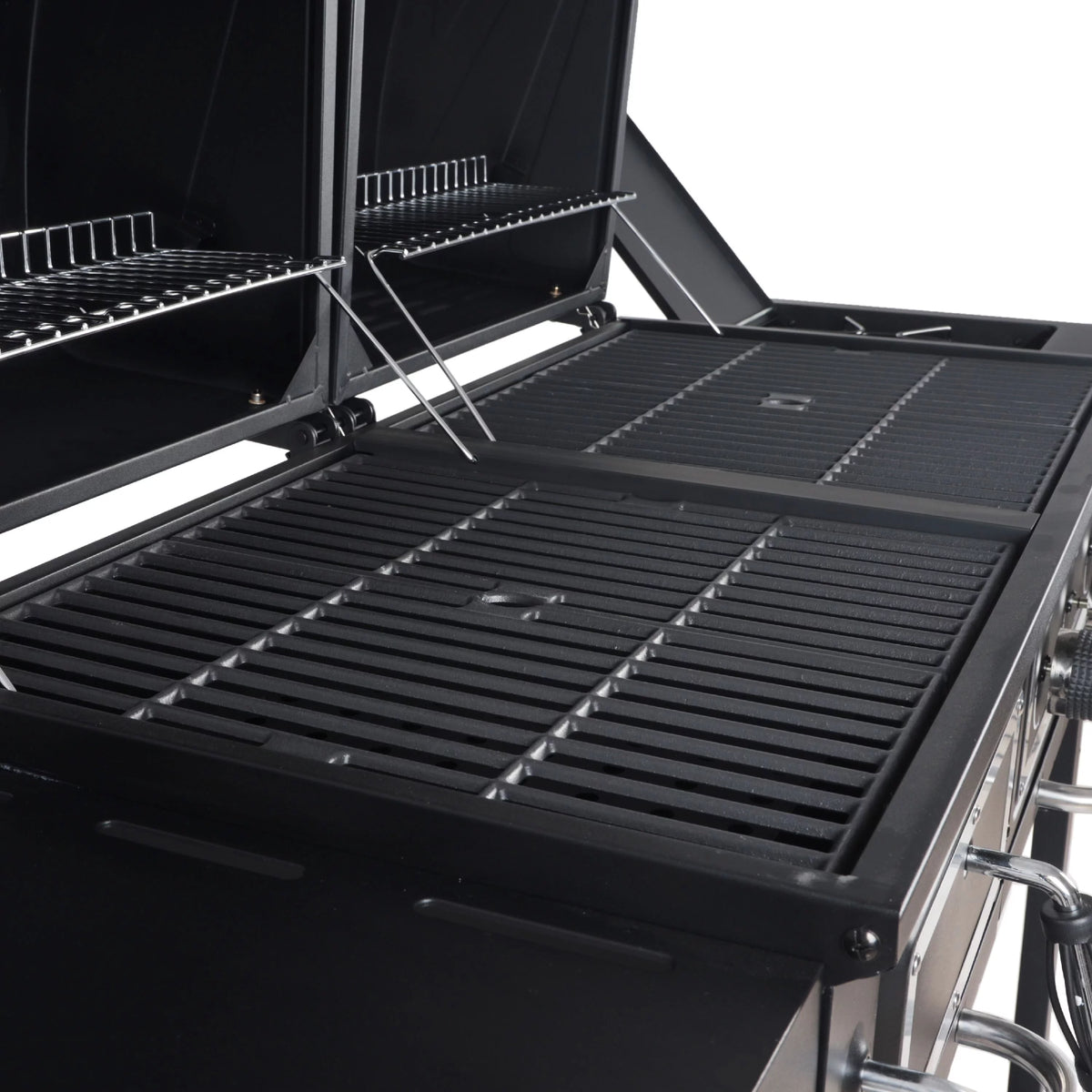 Dual Fuel Gas & Charcoal Combo Grill, Black with Stainless J29202
