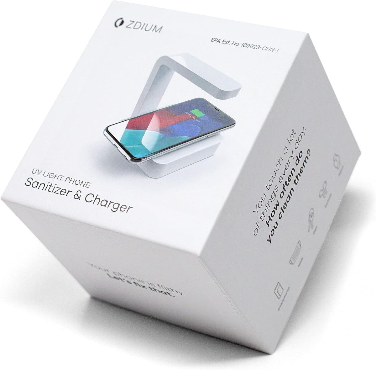 White UV Phone Sanitizer and Charger H4510