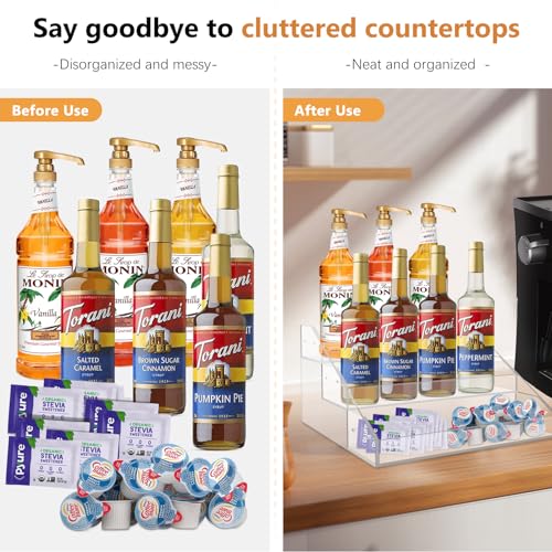 3 Tier 12 Bottles Acrylic Coffee Syrup Rack Organizer H6776