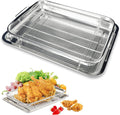 2 Pieces Stainless Steel Air Fryer Baking Pans Y287356
