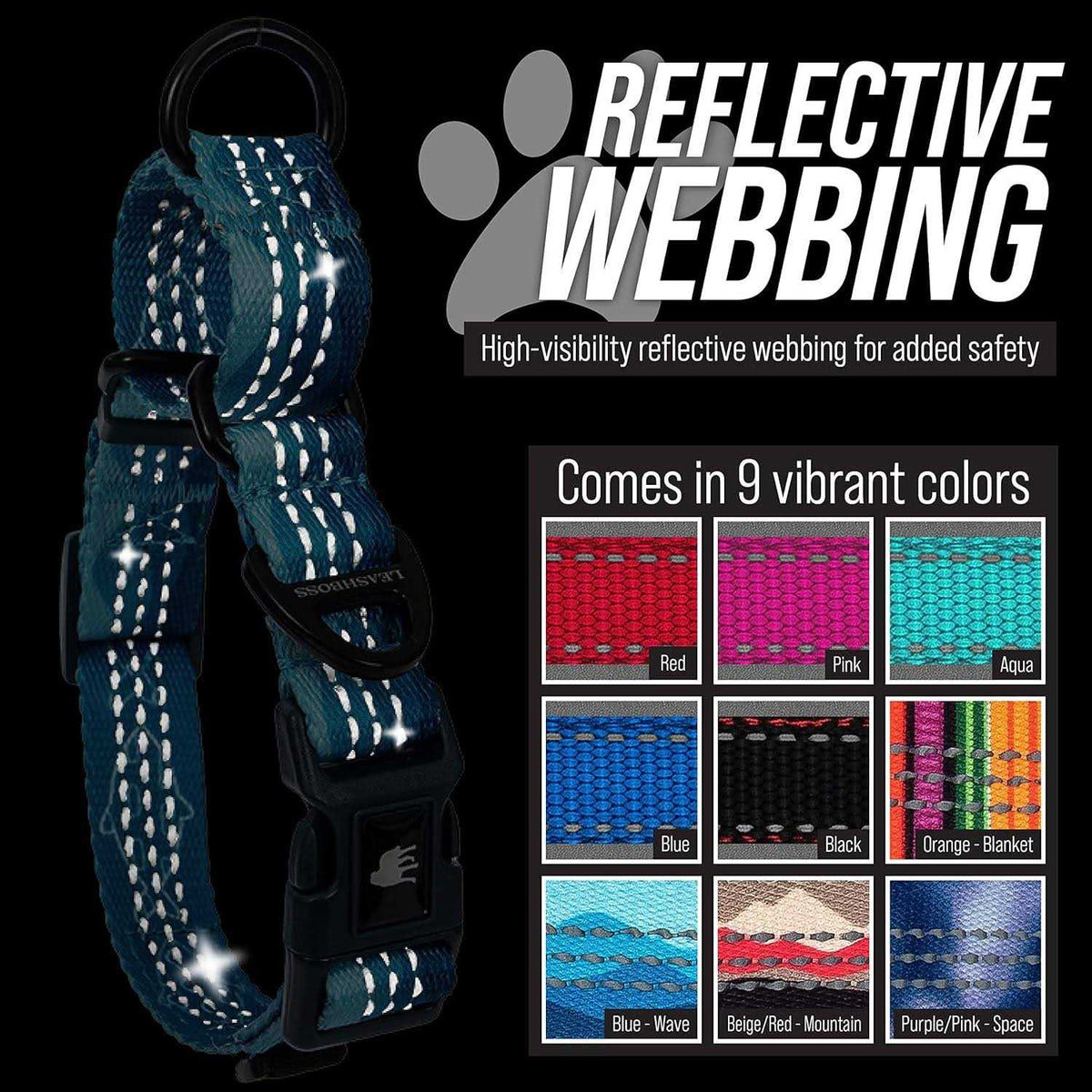 Patterned Fabric Martingale Dog Collar J66061