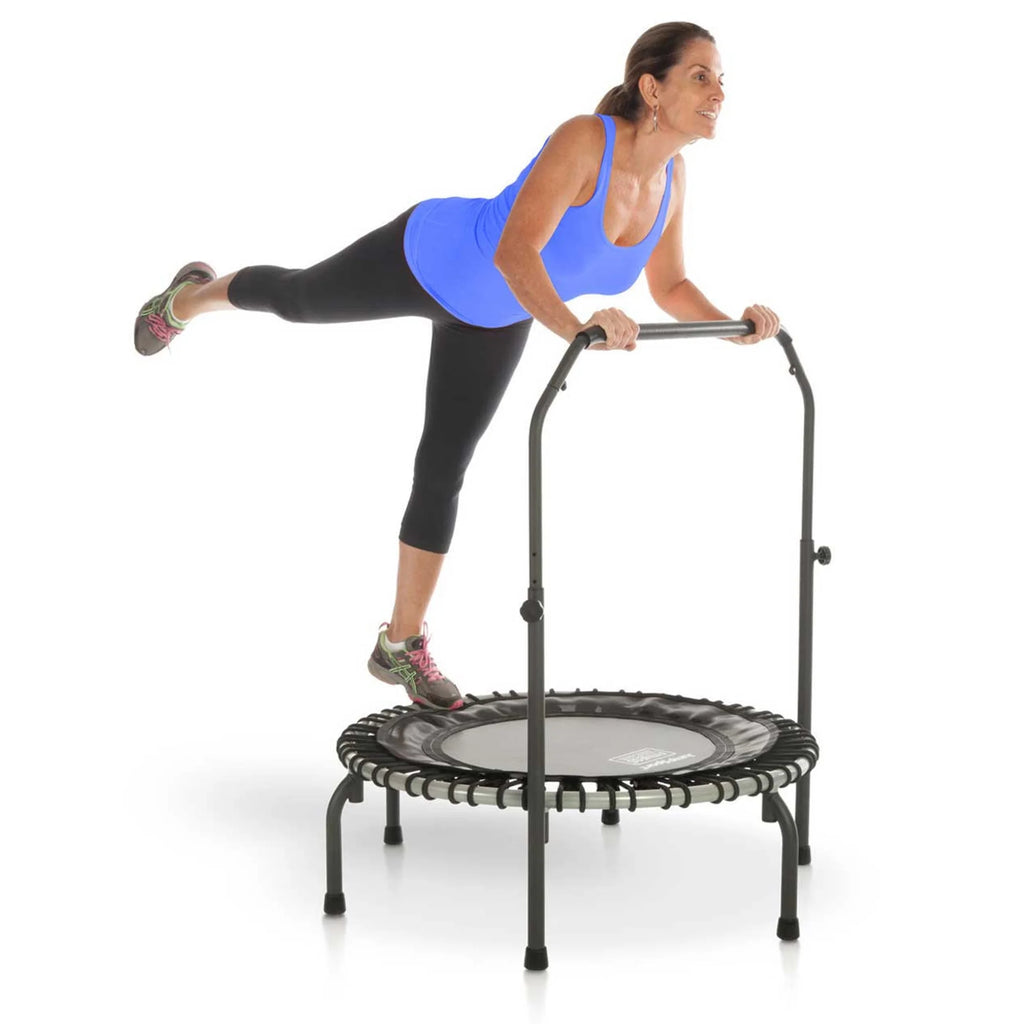 39" Fitness Trampoline with Handle Bar and 30 Adjustable Bungees I693985