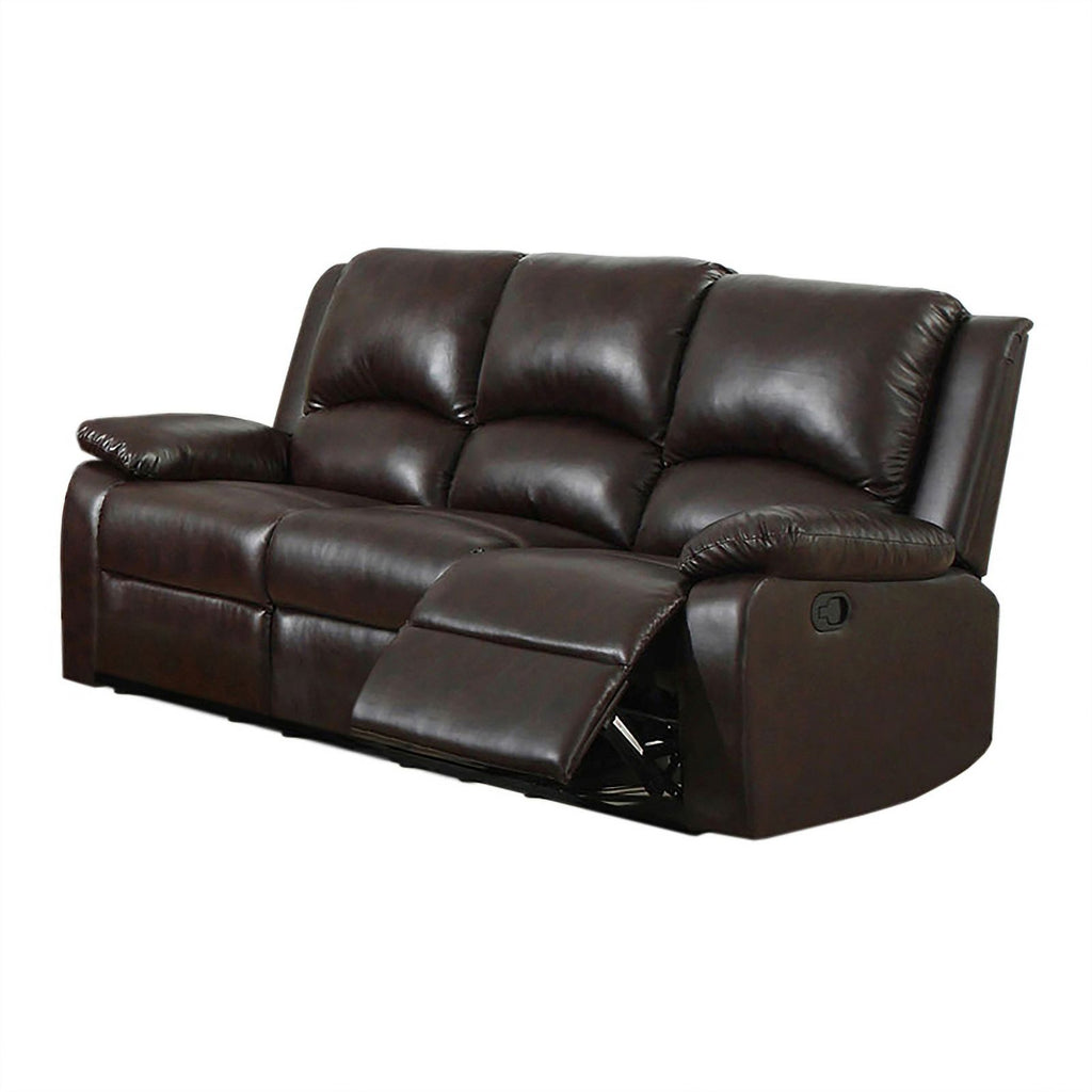 Dark Brown Faux Leather 2-Piece Sofa Set Y26634