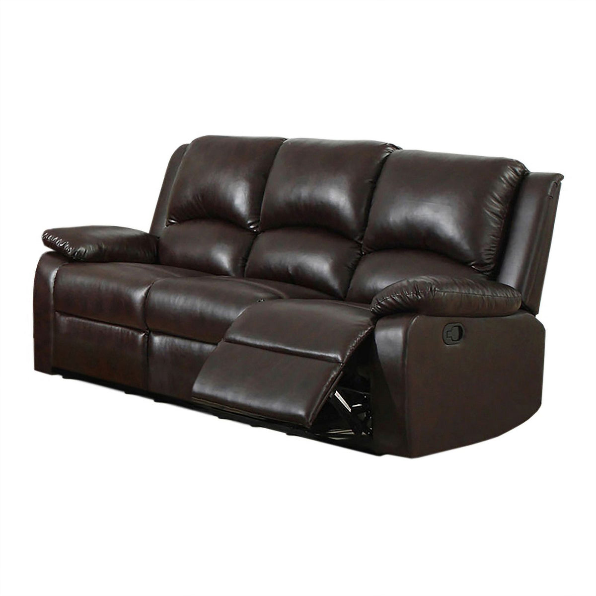 Dark Brown Faux Leather 2-Piece Sofa Set Y26634