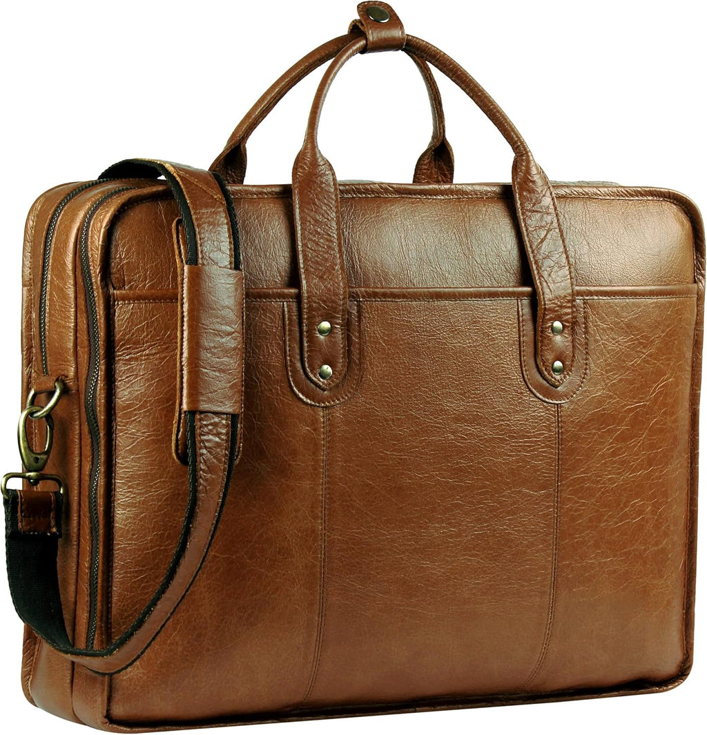 18 Inch Genuine Leather Messenger Laptop Bag C790