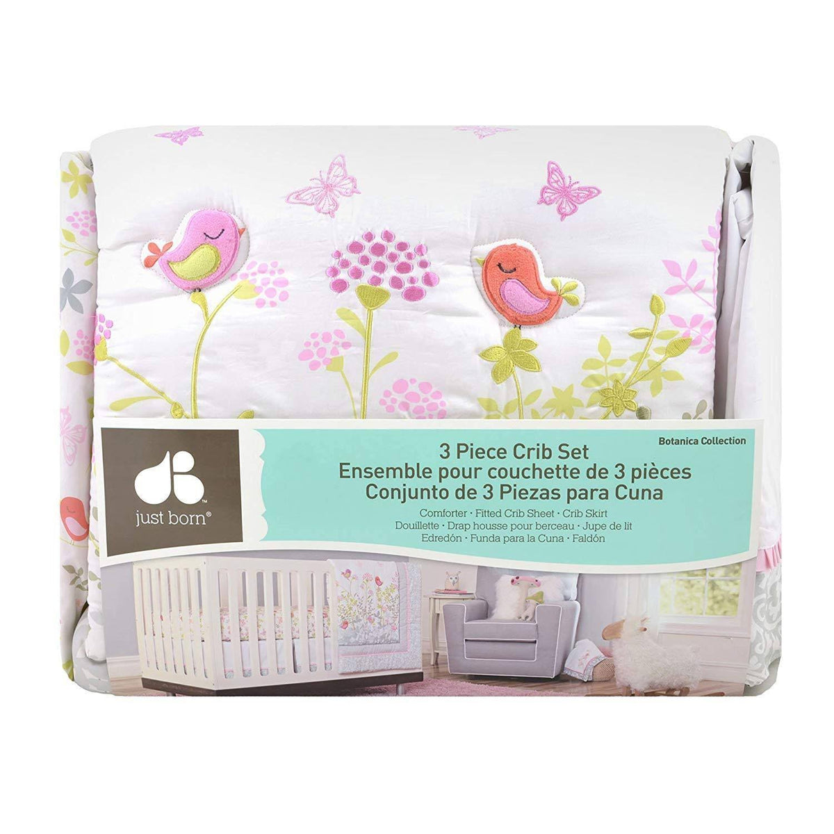 3 PC Crib Bedding Set B7502