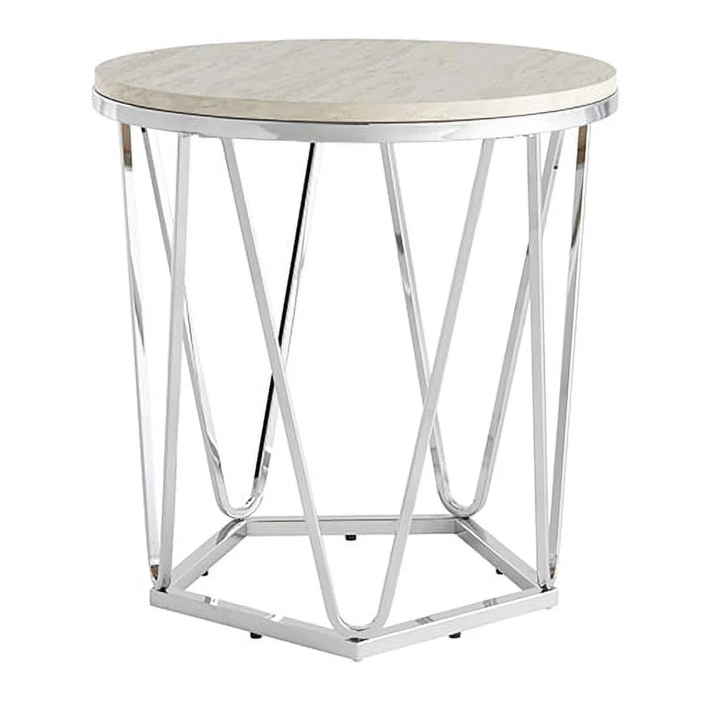 Faux Stone Round Side Table A50502