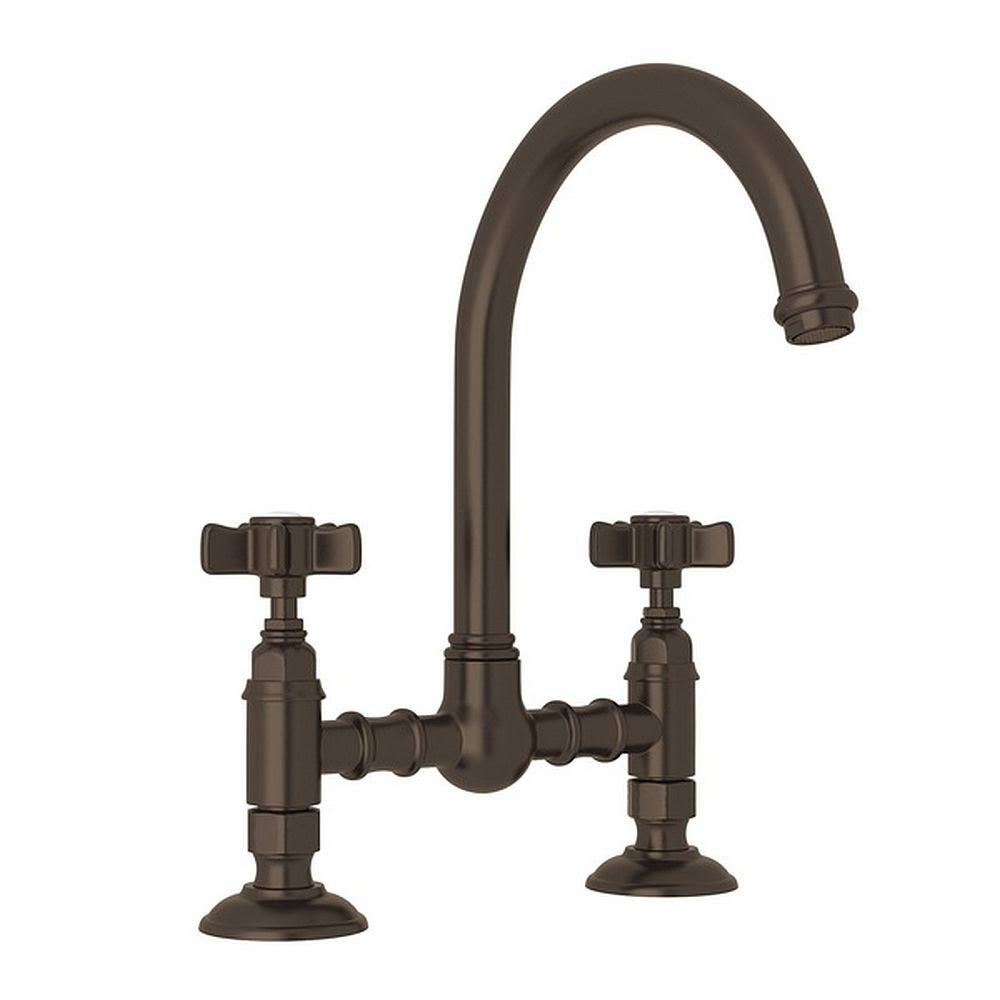 Country Kitchen Bridge Faucet with Five Spoke Handles, Tuscan Brass Y25226