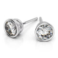 14K White Gold Round Cut Diamond Screw Back Stud Earrings K69875