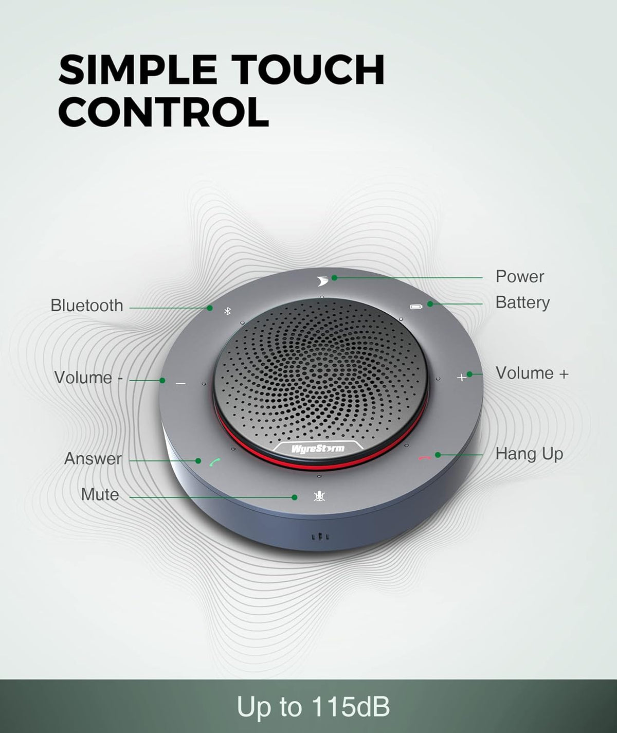 Conference Speaker with 4 Noise-canceling Mics, USB-C Docking Function A67774
