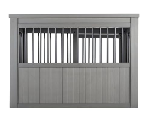Grey Large Dog Crate with Sliding Barn Door D7344