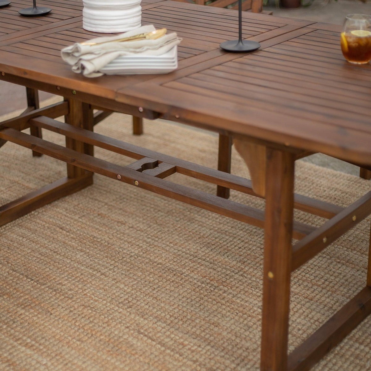 Dark Brown Acacia 3-Piece Patio Dining Set Y84949