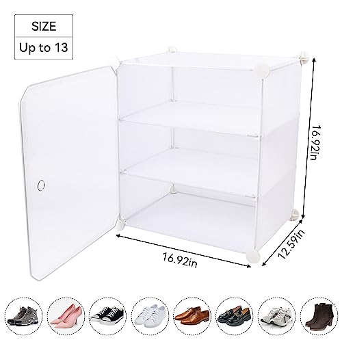 12 Tiers Clear Plastic Shoe Storage Box N6894