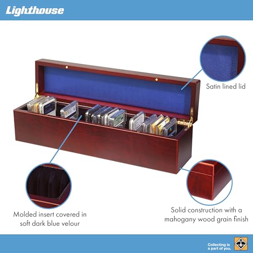 Mahogany Wood Grain Coin Box for 50 Slabs D588