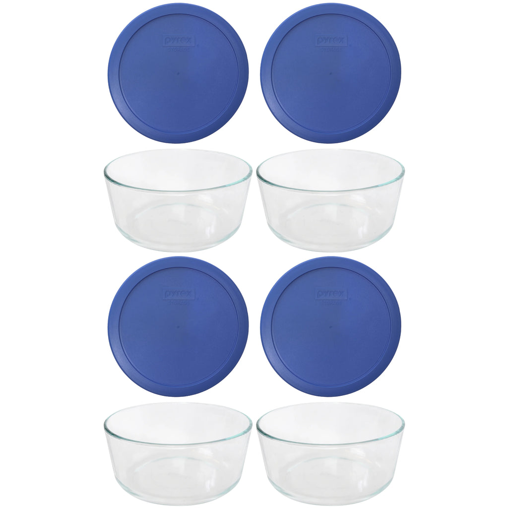 7-Cup Glass Bowl and Lids 4-Pack C19882