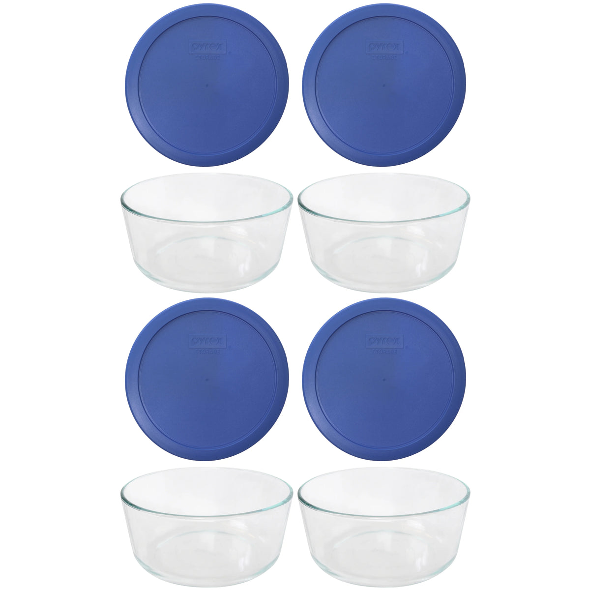 7-Cup Glass Bowl and Lids 4-Pack C19882