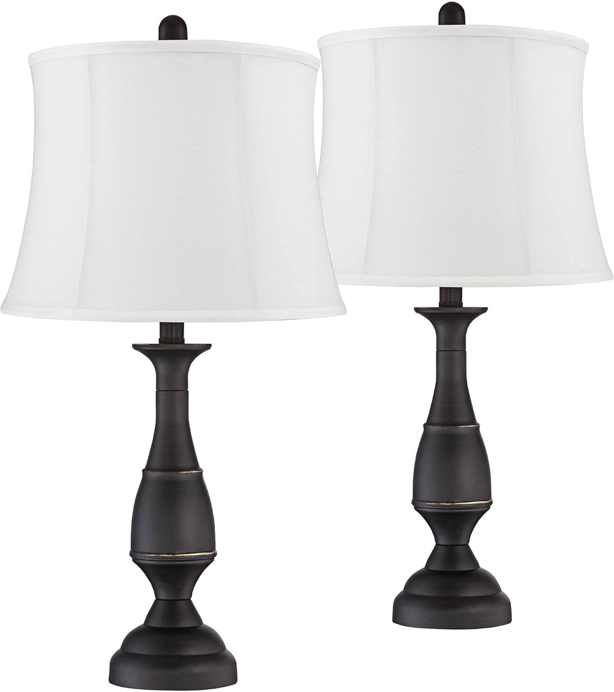 Set of 2 Dark Bronze Metal Table Lamps F2406