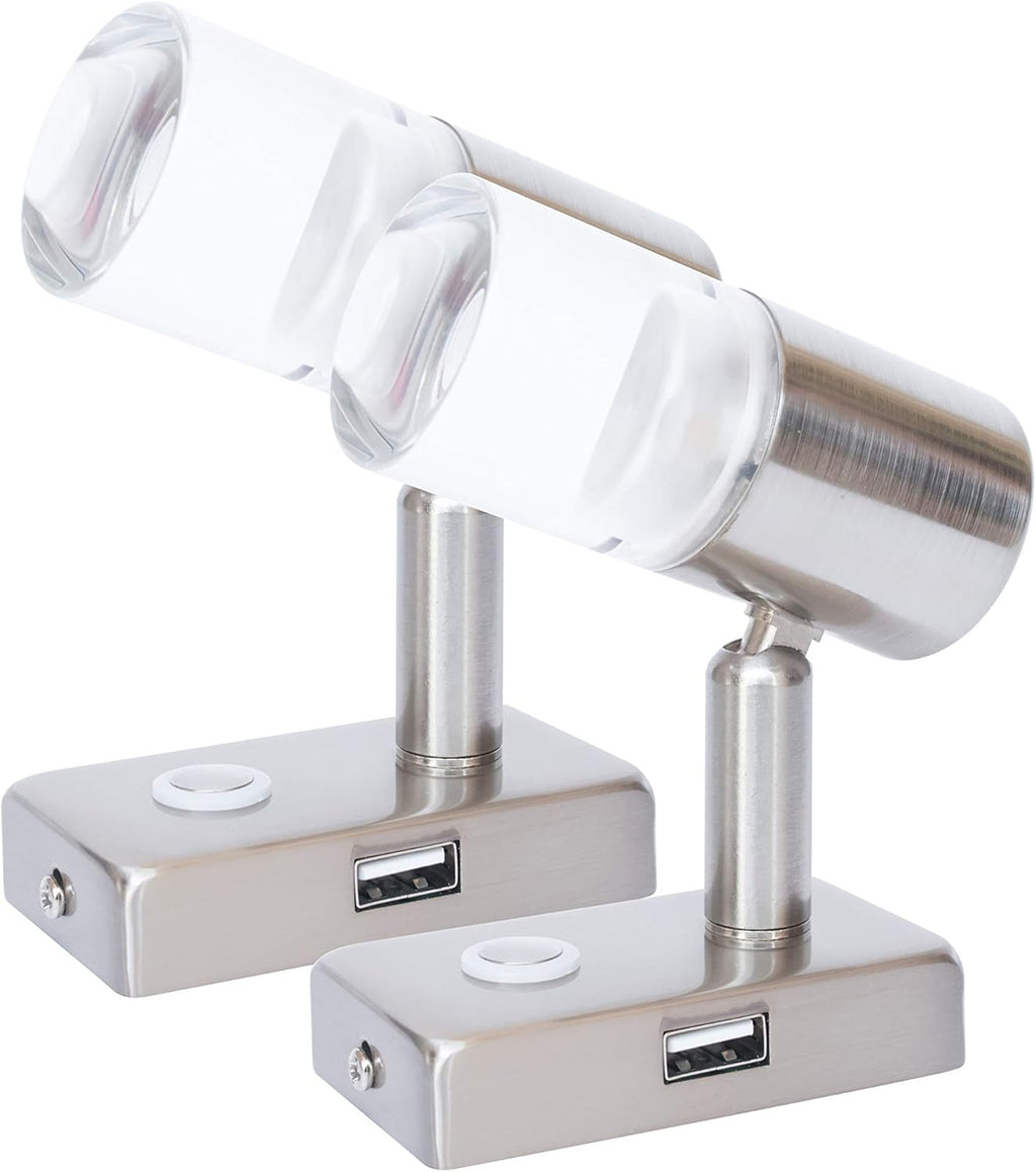 12V LED Reading Light with USB Port Dimmable Two Pack N693