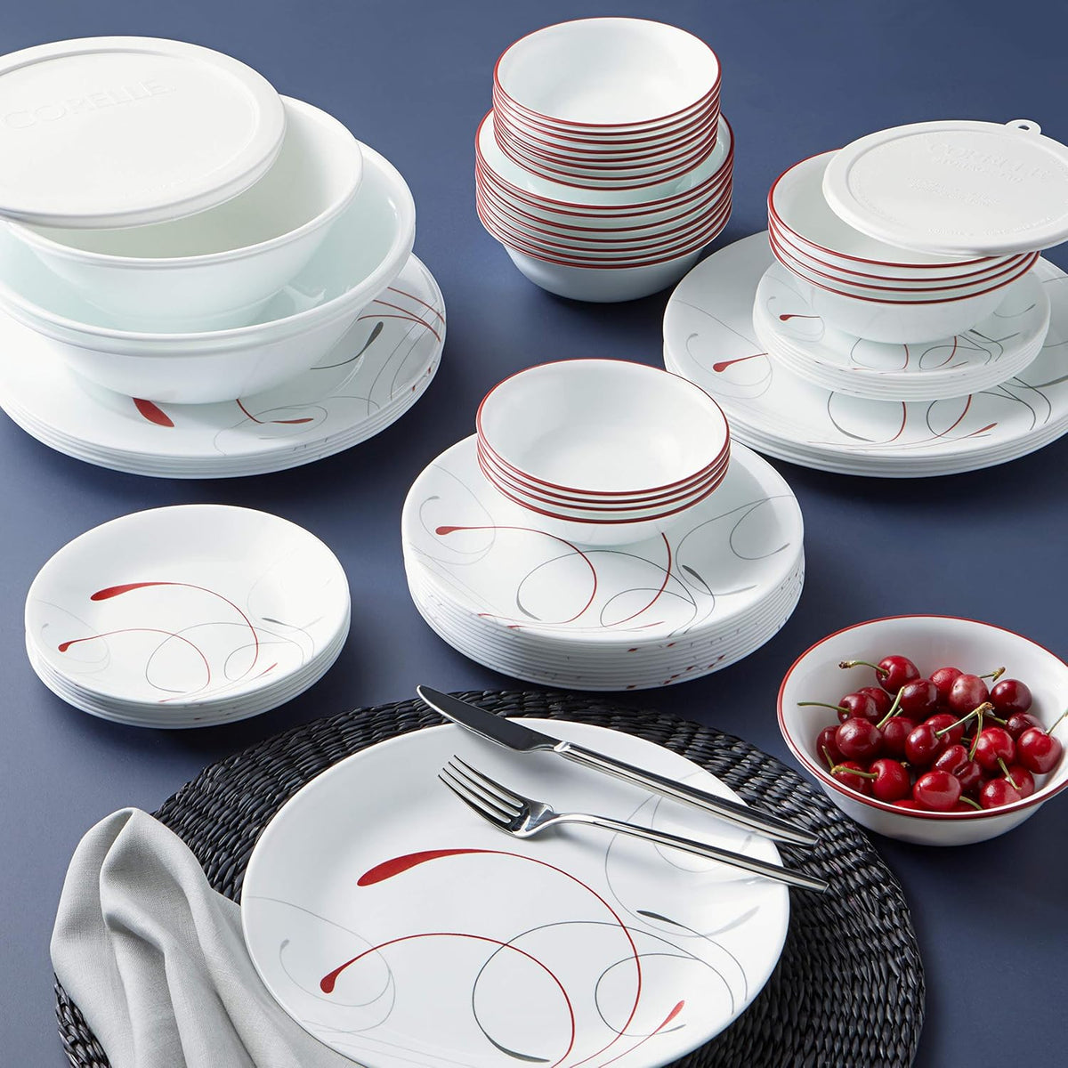 78-Piece Triple Layer Glass Dinnerware Set M541