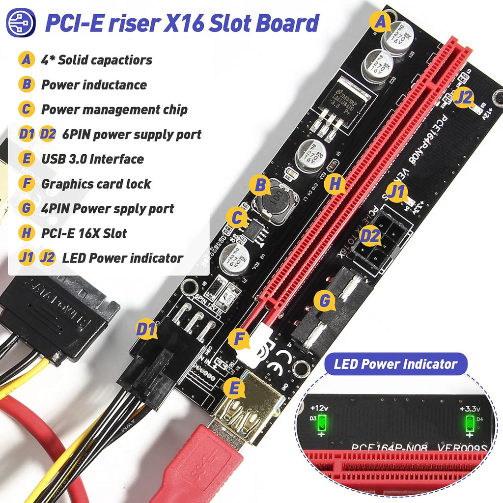 PCIE Riser Express Cable 1X to 16X 6 Pack G623146