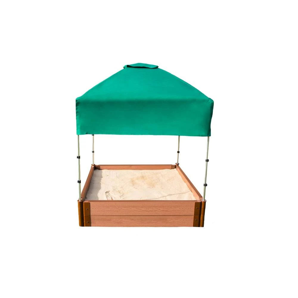 4ft x 4ft x 11in Composite Square Sandbox Kit with Canopy K697