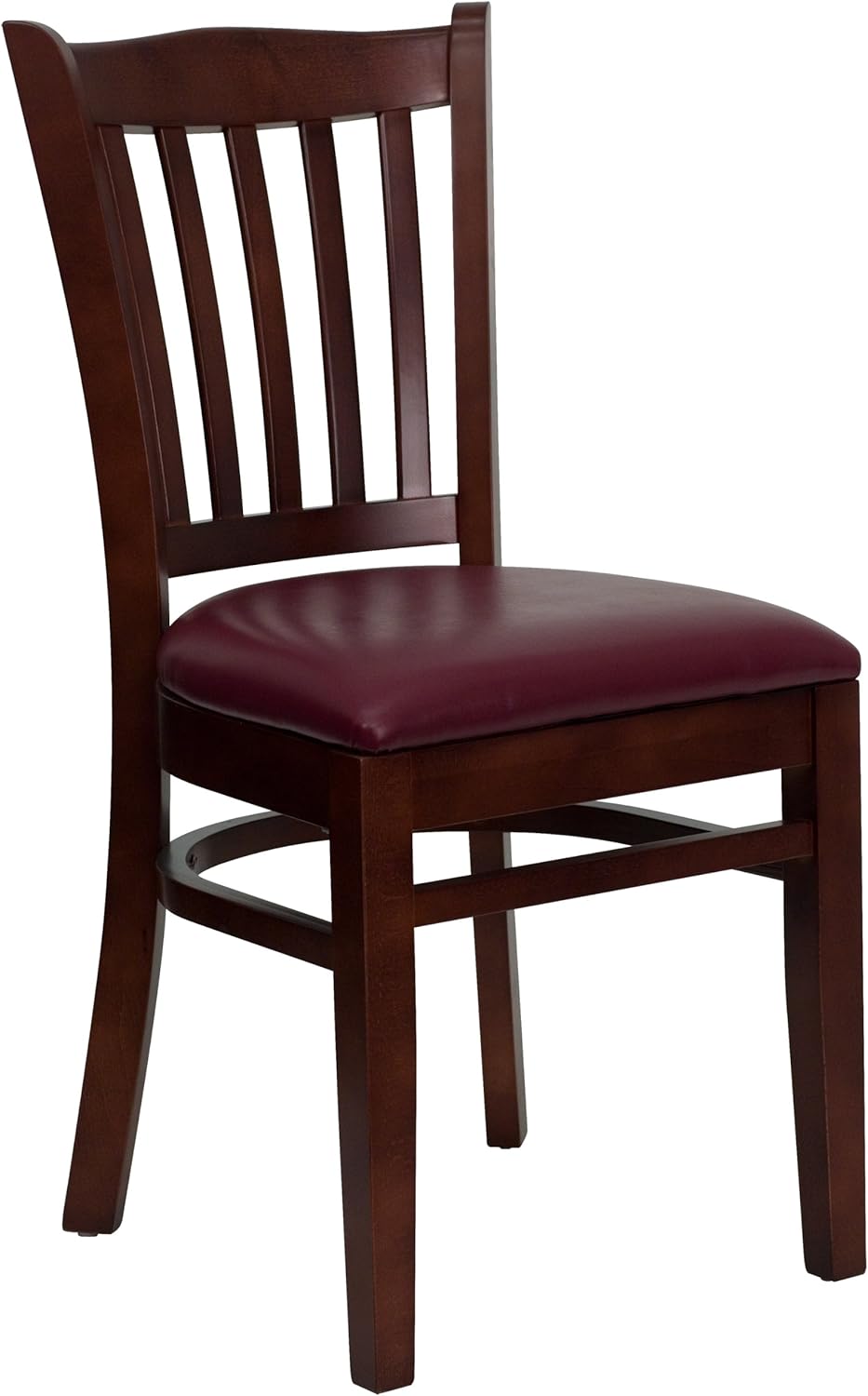 Vertical Slat Back Mahogany Wood Restaurant Chair X43630