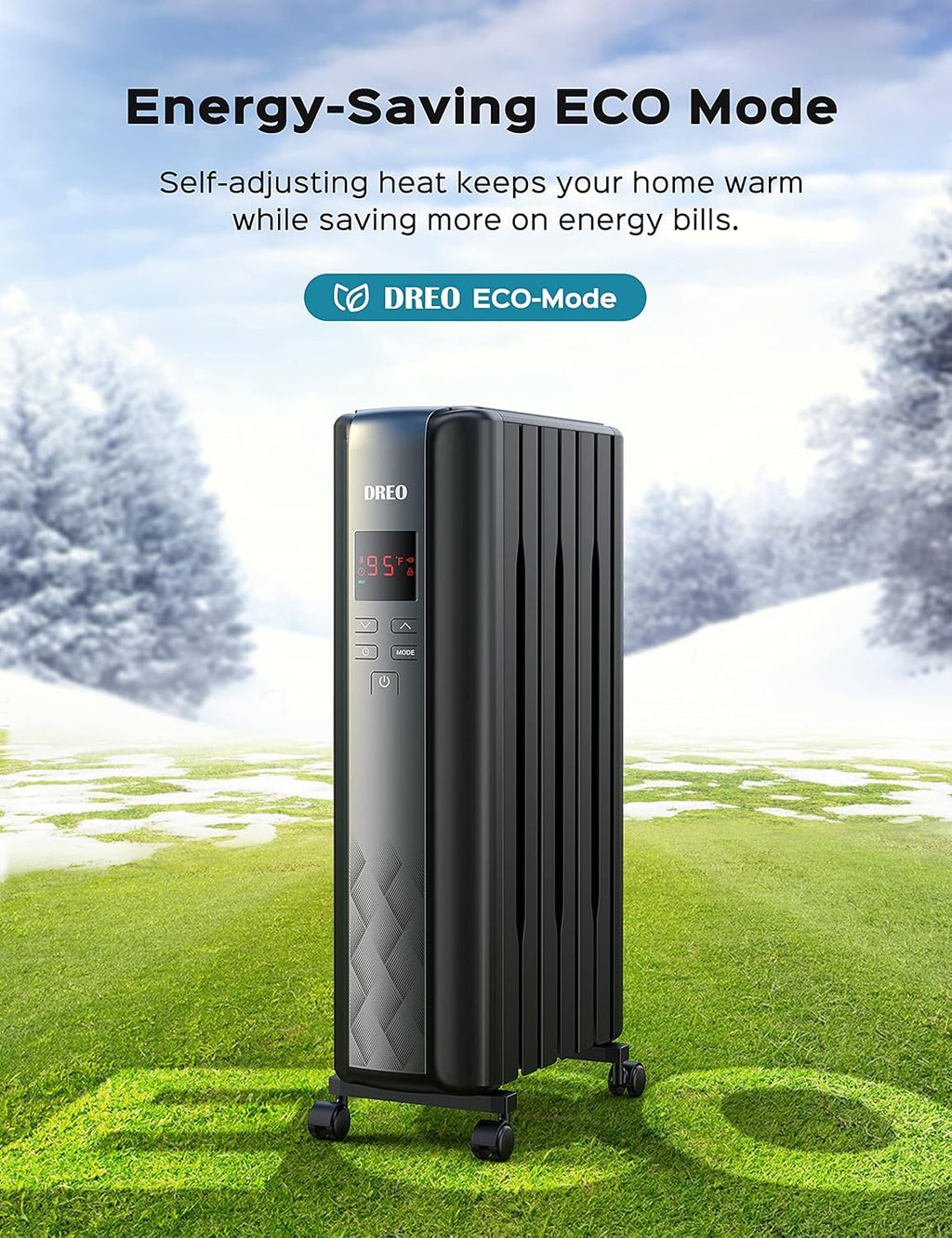 1500W Electric Oil Filled Radiator Heater with Remote Control S195128